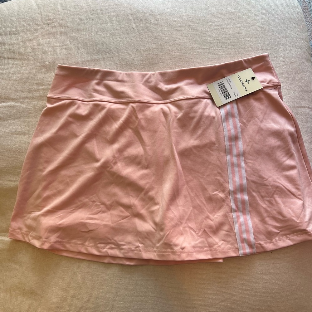NWT Tuckernuck Pink Retro Stripe 14 Inch Court Tennis Skirt - Picture 2 of 6